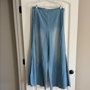 Free People Denim Blue Wide Leg Jeans